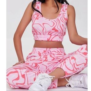 Marble Print Tank Top & Joggers Set Matching Marble Sweats